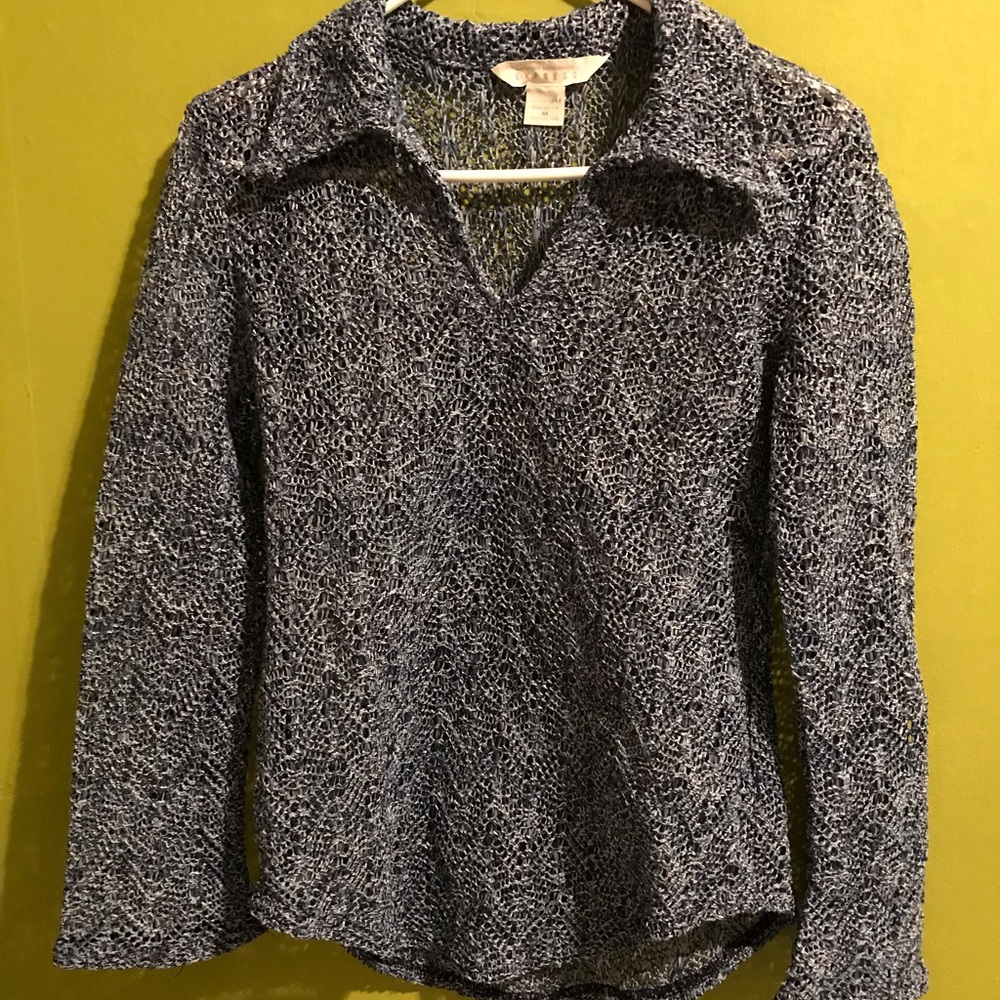Fishnet detail tunic top